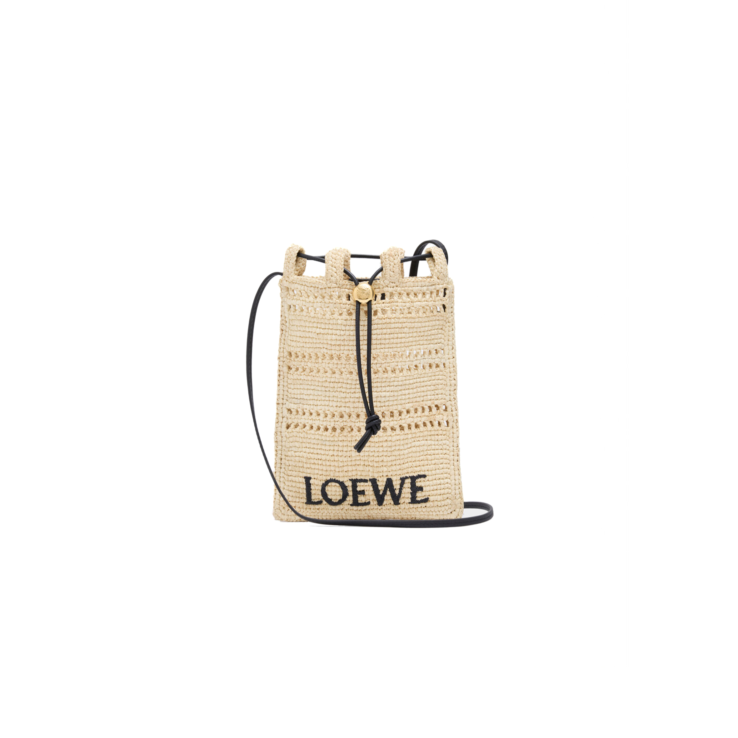 LOEWE DRAWSTRING POCKET IN RAFFIA C756PHPX01 (21*16*1cm)